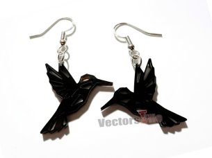 74182 laser cut acrylic hummingbird ear preview