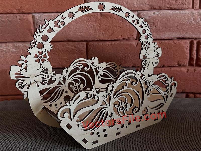 laser cut easter basket bunny egg gift b